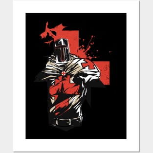 Christian templar knight Gift, Brave Rosary Crusader Warrior Posters and Art